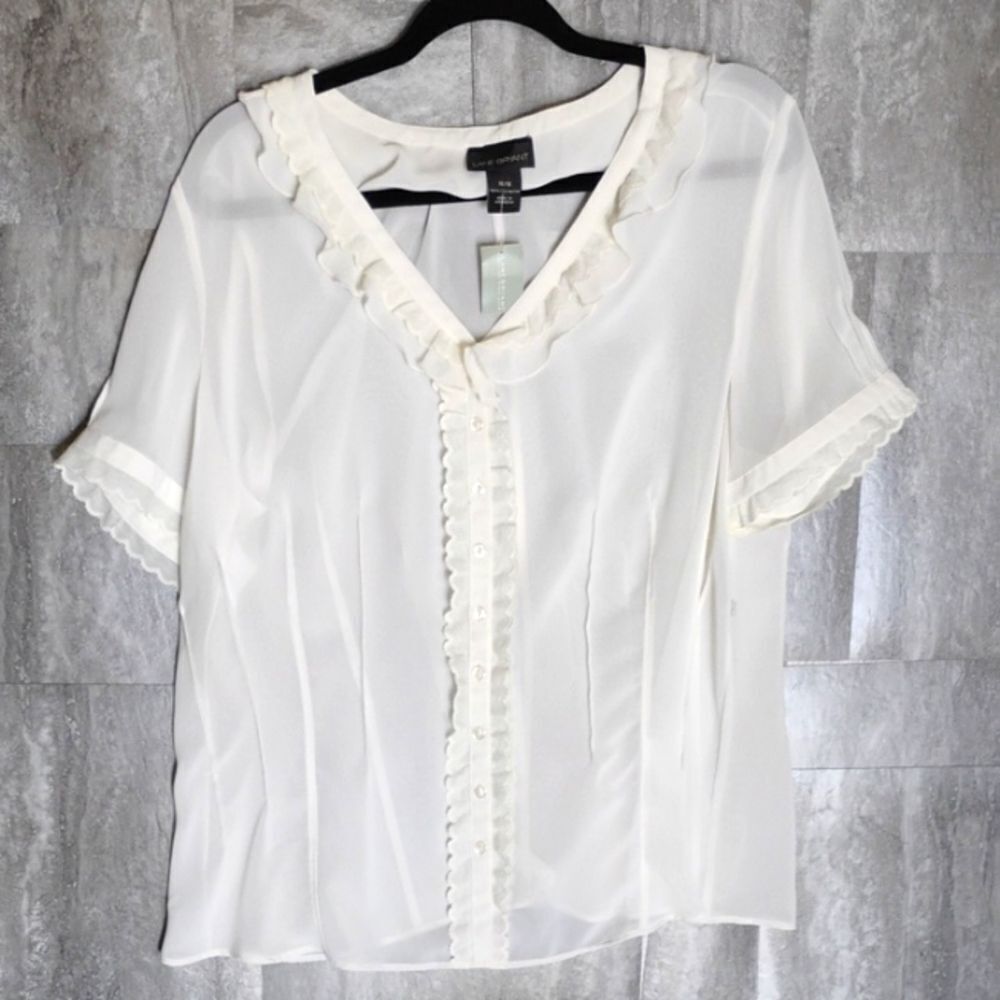 Women's Lane Bryant Button Front Baby Doll Top Size 14/16 NWT